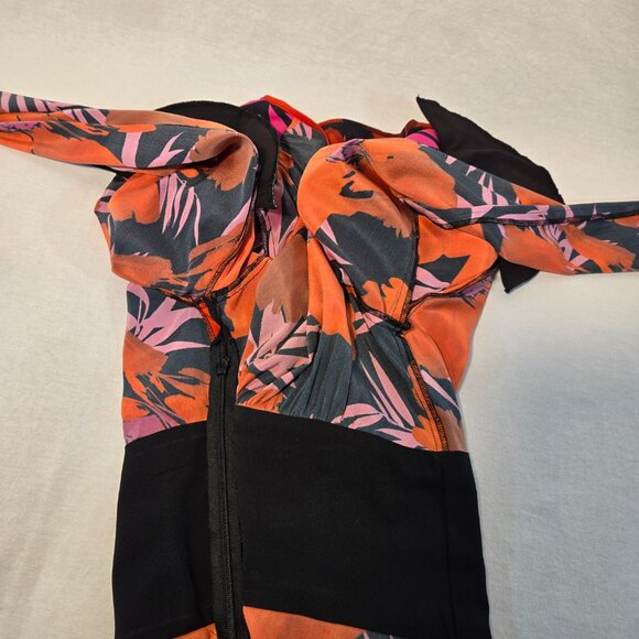 VERONICA BEARD Old Money Y2K Pevero Red Floral Stretch Silk Babydoll Top Size 2. - Picture 9 of 17